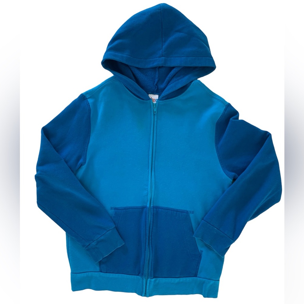 Circo Zip Up Hoodie Boys Size Large (12/14) Blue Colorblock Pockets Long Sleeves